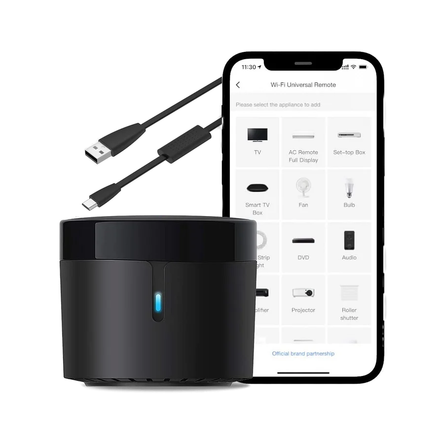 Broadlink universal remote hub controlling devices from a phone