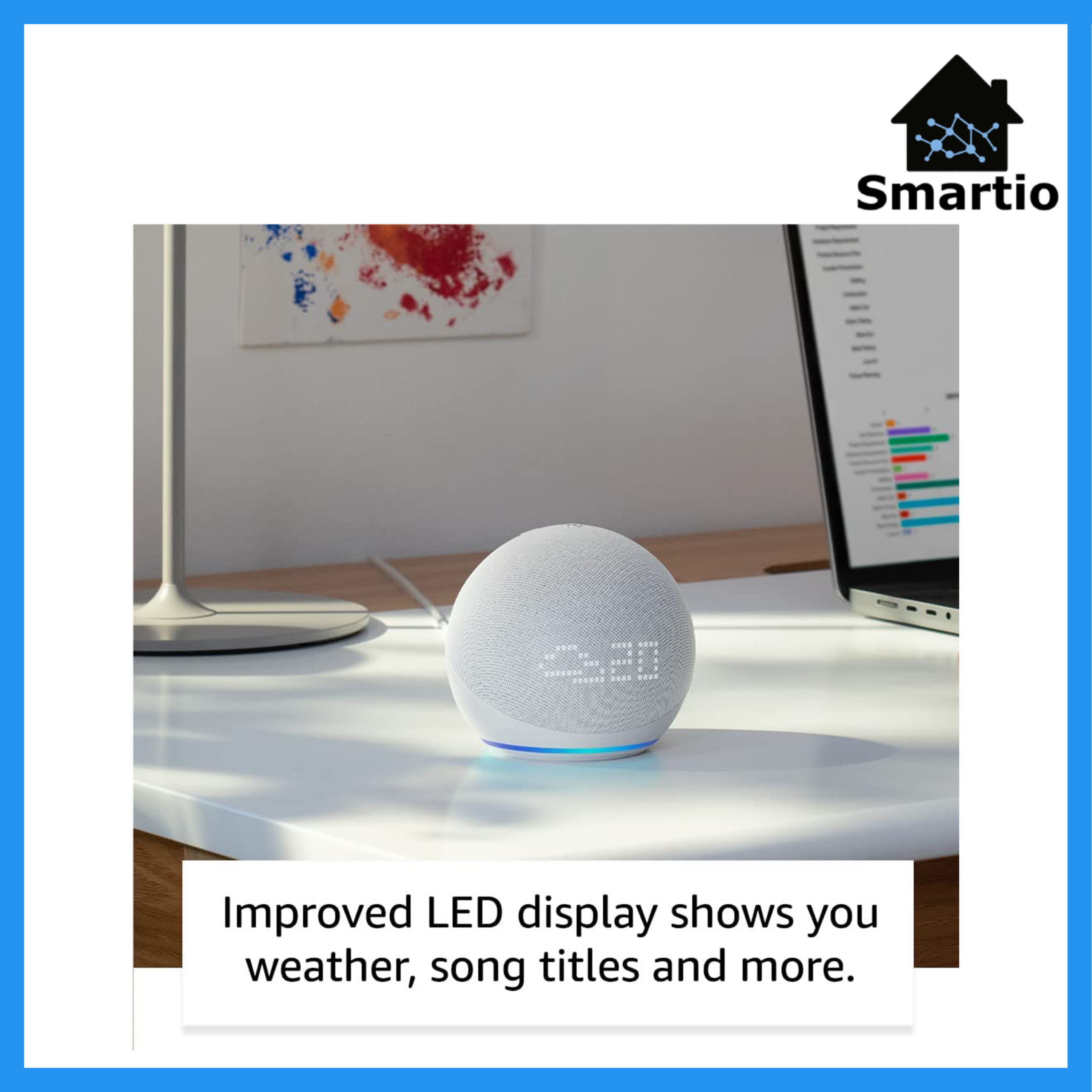 Echo Dot (5th Gen) with clock | Compact smart speaker with Alexa and  enhanced LED display for at-a-glance clock, timers, weather, and more 