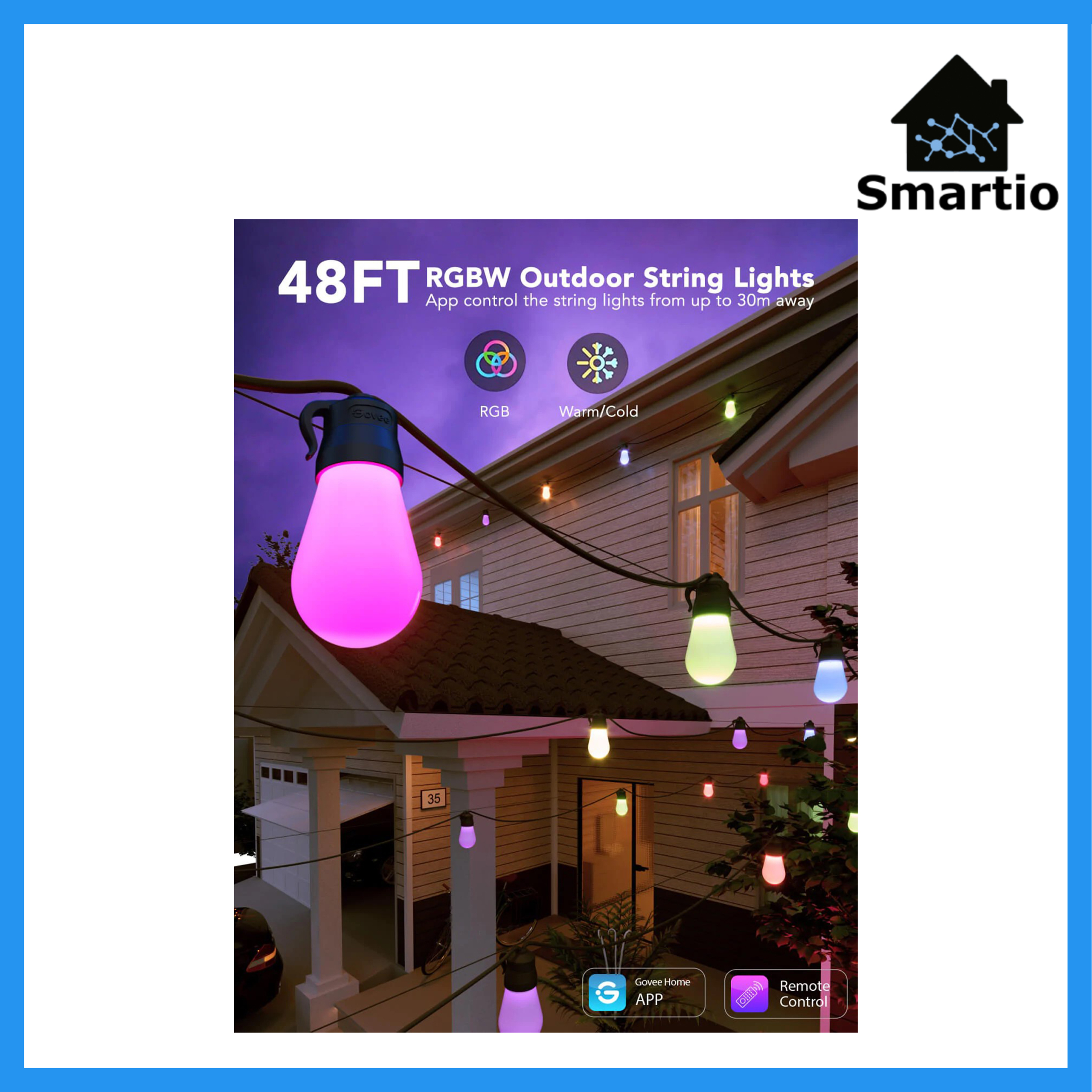 Govee 48' RGBW Wi-Fi Outdoor String Light