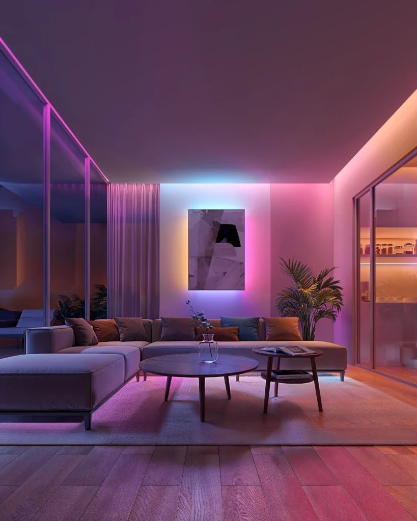 4 Best LED Strip Lights in Lebanon for Your Room (Updated 2026) 11 Govee Strip Light 2 Pro running along a living-room wall