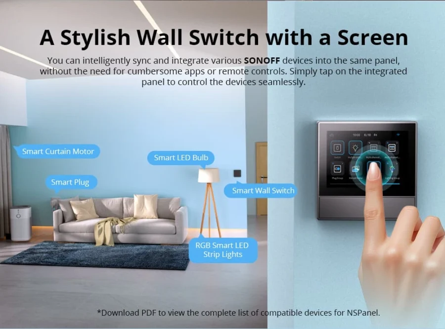 Sonoff NSPanel Wall Switch 86 Type  Black
