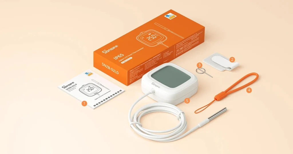 Sonoff IP65 Zigbee LCD Thermometer with Probe | SNZB-02LD