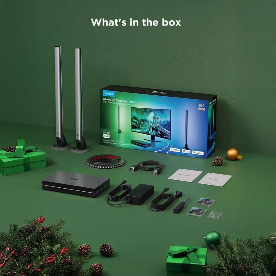 Govee HDMI 2.1 Sync Box Kit 2 for 27-34 inch PCs