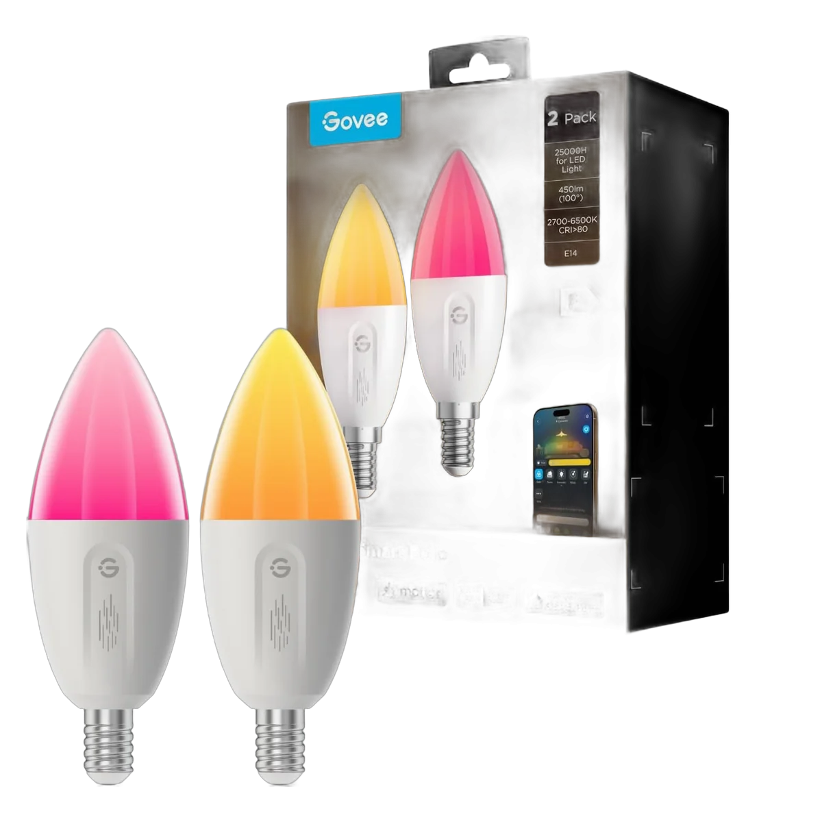 Govee E14 Smart LED Bulb | 2-Pack