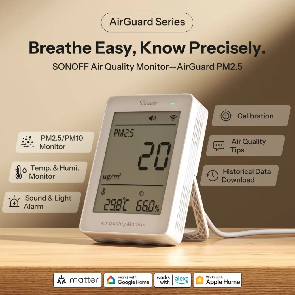 Sonoff AirGuard PM2.5 & PM10 Air Quality Monitor | SAWF-07P view 3
