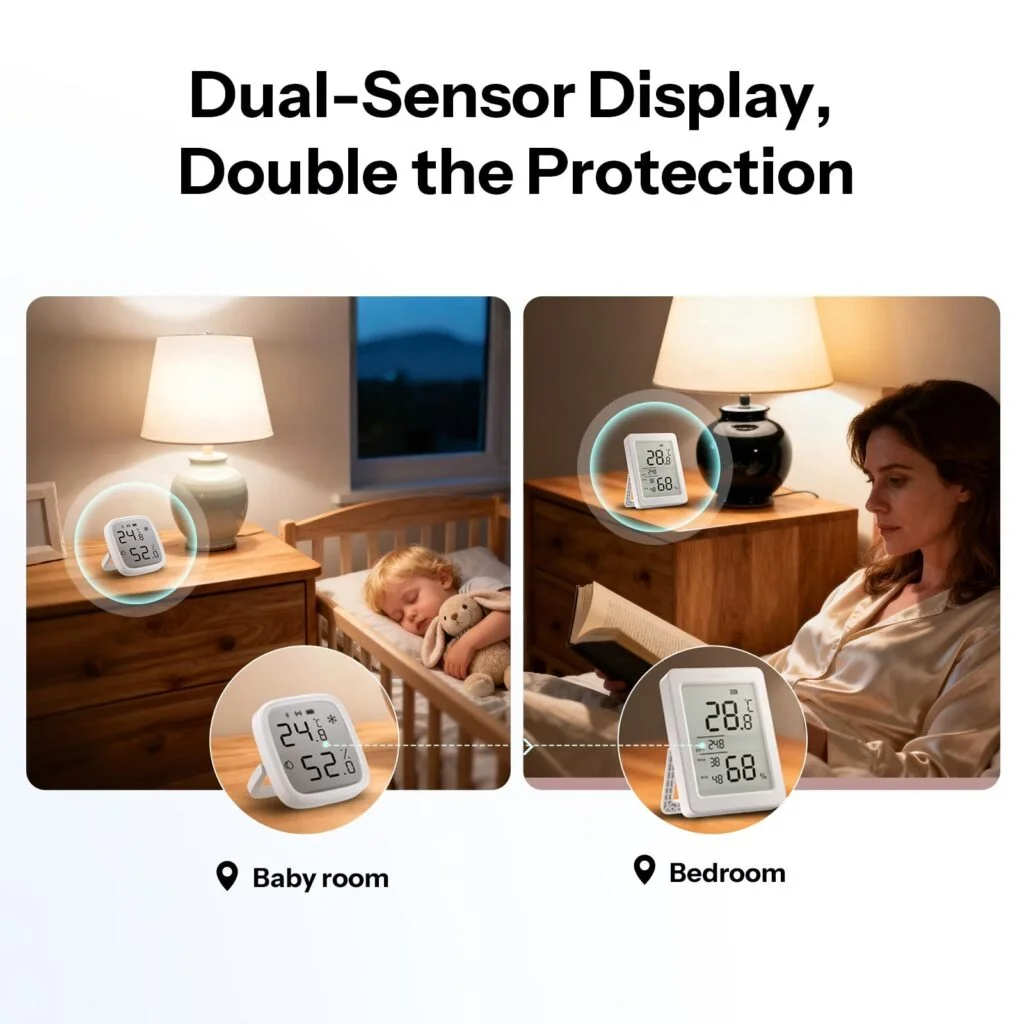 Sonoff AirGuard TH 3.6" LCD Zigbee Temperature & Humidity Sensor | SNZB-02DR2 view 7