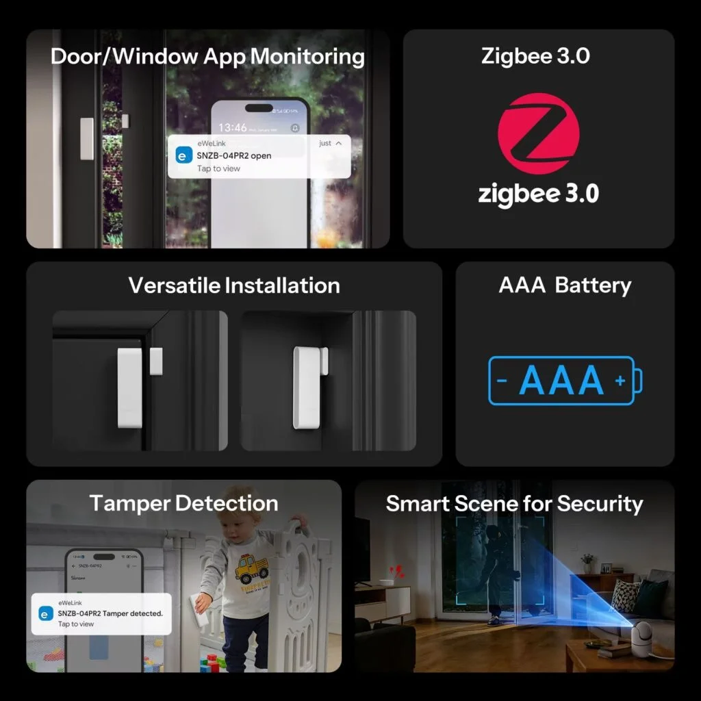 Sonoff SenseGuard DW Gen2 Zigbee Door & Window Sensor | SNZB-04PR2 view 3